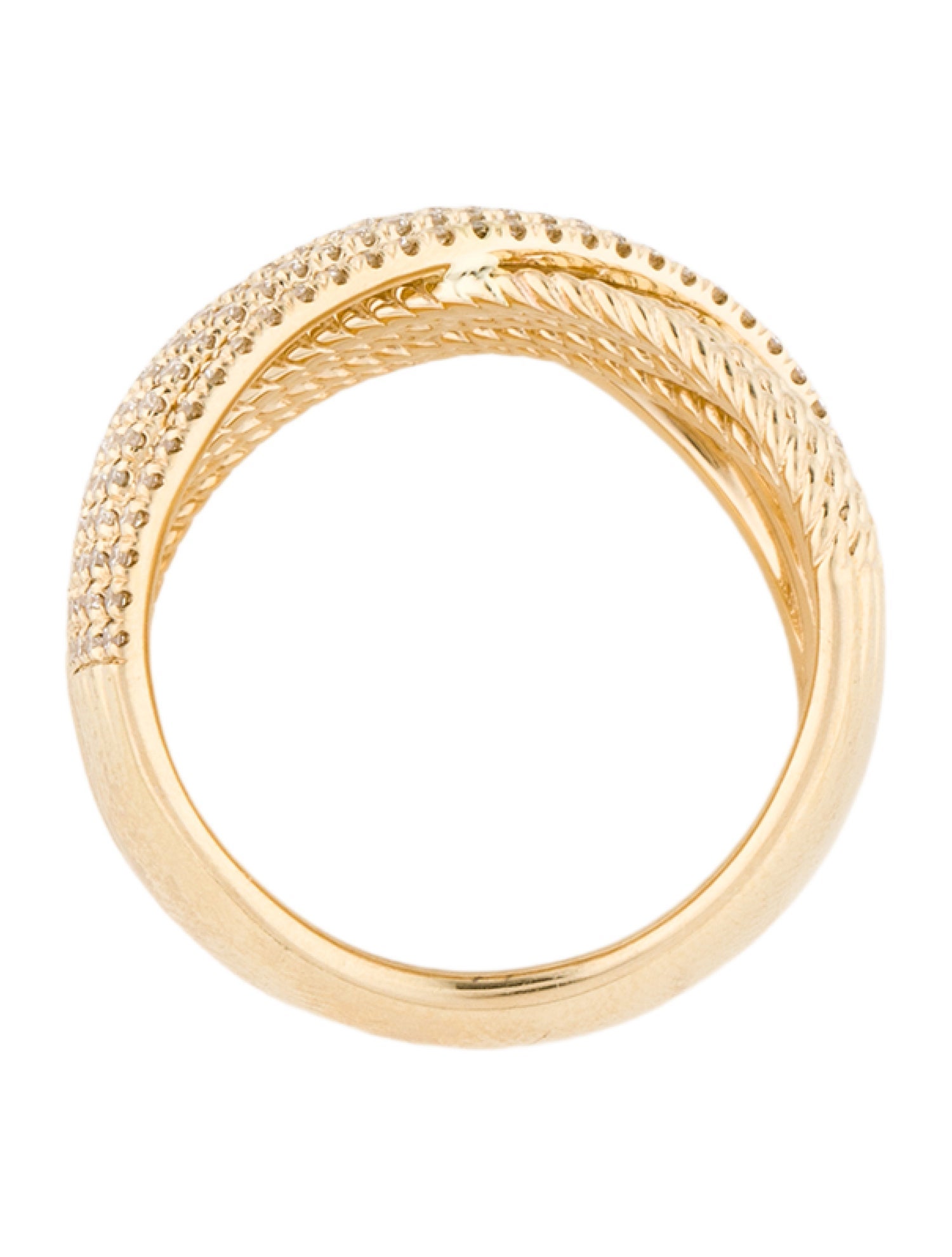 Gabriel & Co. 14K Diamond Twisted Rope Criss-Cross Ring